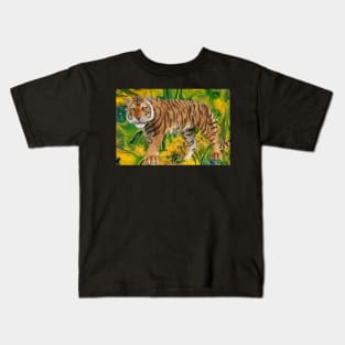 Tiger in Fantasy Jungle Kids T-Shirt